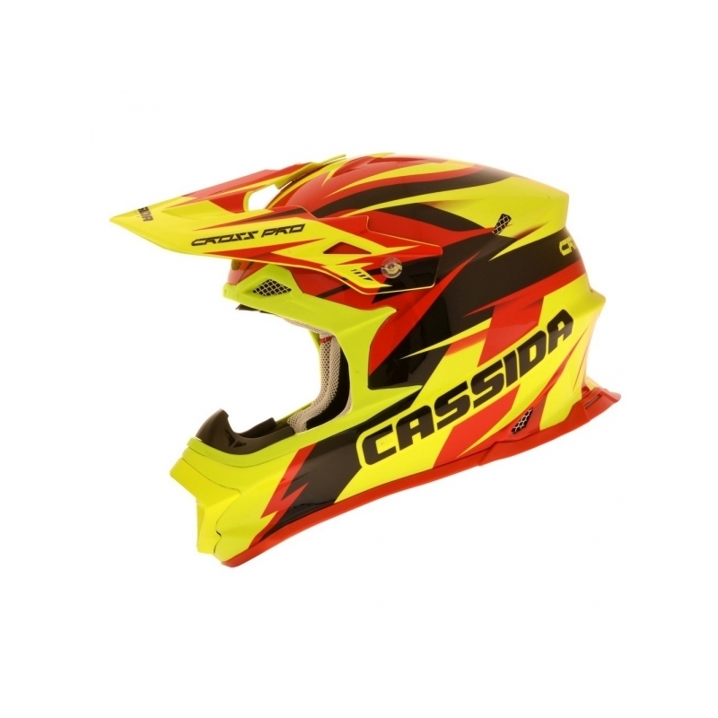 Cassida Cross Pro Motocross-Helm - rot/gelb/schwarz Ausverkauf