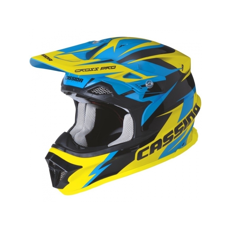 Cassida Cross Pro Motocross-Helm - blau/gelb/schwarz