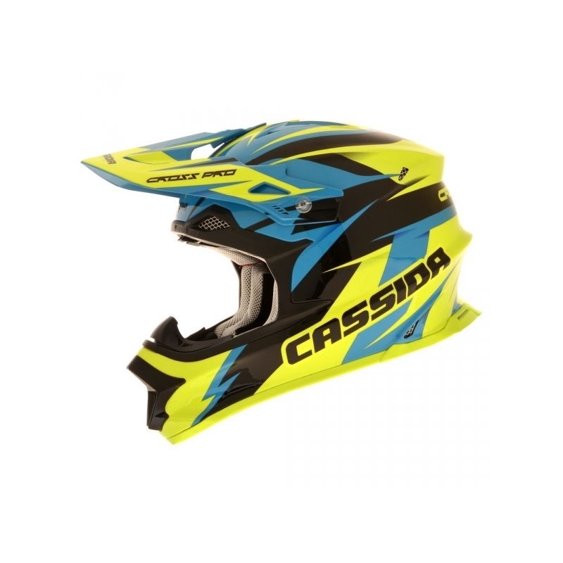 Cassida Cross Pro Motocross-Helm - blau/gelb/schwarz