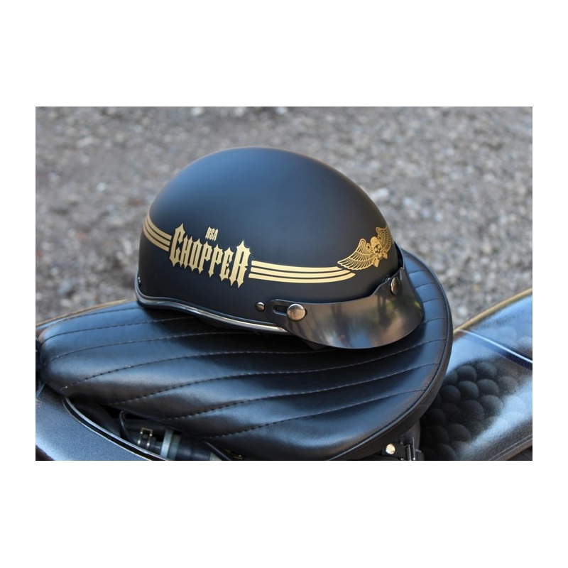 Motorradhelm braincap RSA Skull schwarz matt