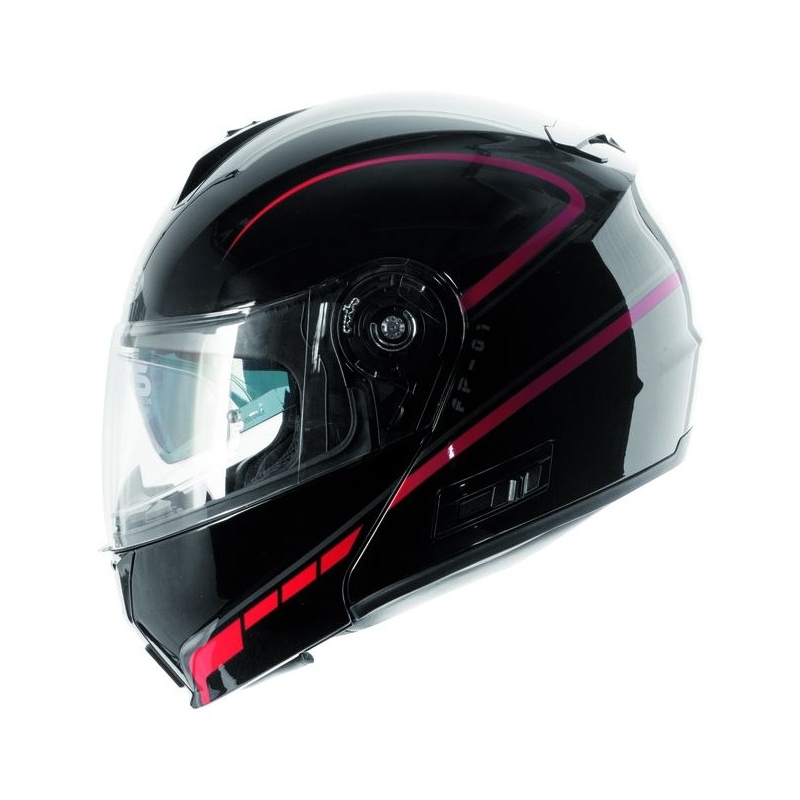 Kippbarer Motorradhelm Ozone FP-01 - schwarz/rot + Pinlock Ausverkauf
