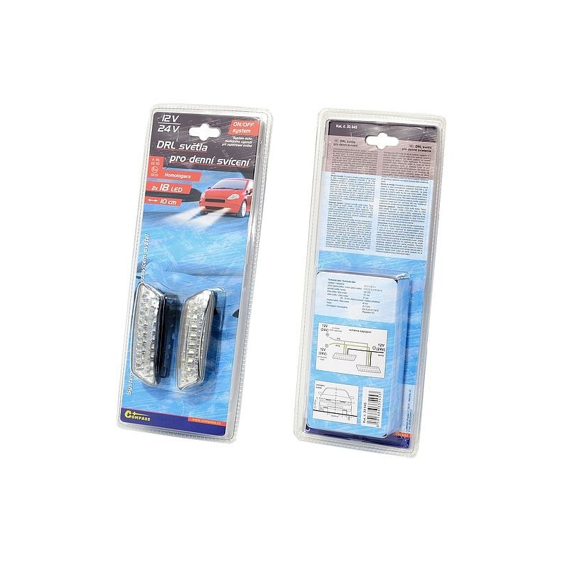 Tagfahrlicht RL hom. 18LED 10cm an/aus 12/24V