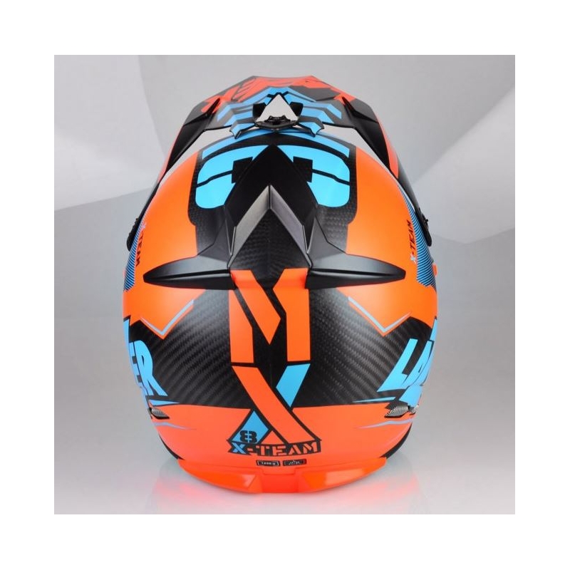 Motocross Helm Lazer MX8 X-Team Carbon blau-orange Ausverkauf