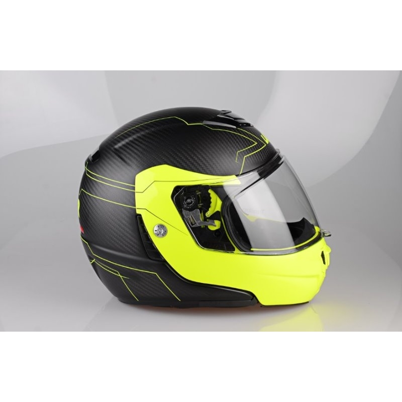 Lazer Monaco Evo Motorradhelm - Droid Pure Carbon Gelb Ausverkauf