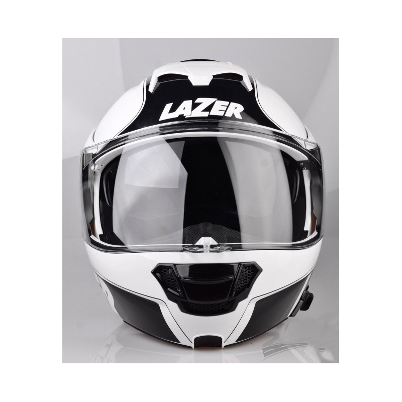 Klappbarer Motorradhelm Lazer Lugano Raccoun weiß-schwarz