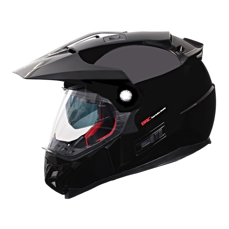 Endurohelm mit Sonnenblende RSA MX-01 schwarz glänzend Ausverkauf