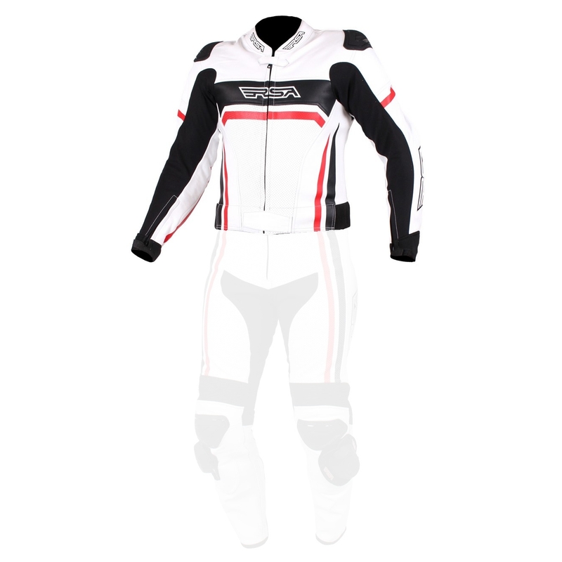 Herren Motorradjacke RSA Virus weiß-schwarz-rot Ausverkauf