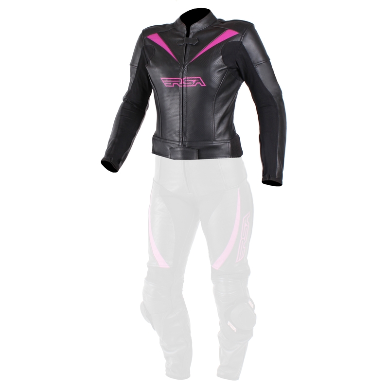 Frauen RSA Destiny 2 Schwarz und Rosa Motorrad Jacke Ausverkauf