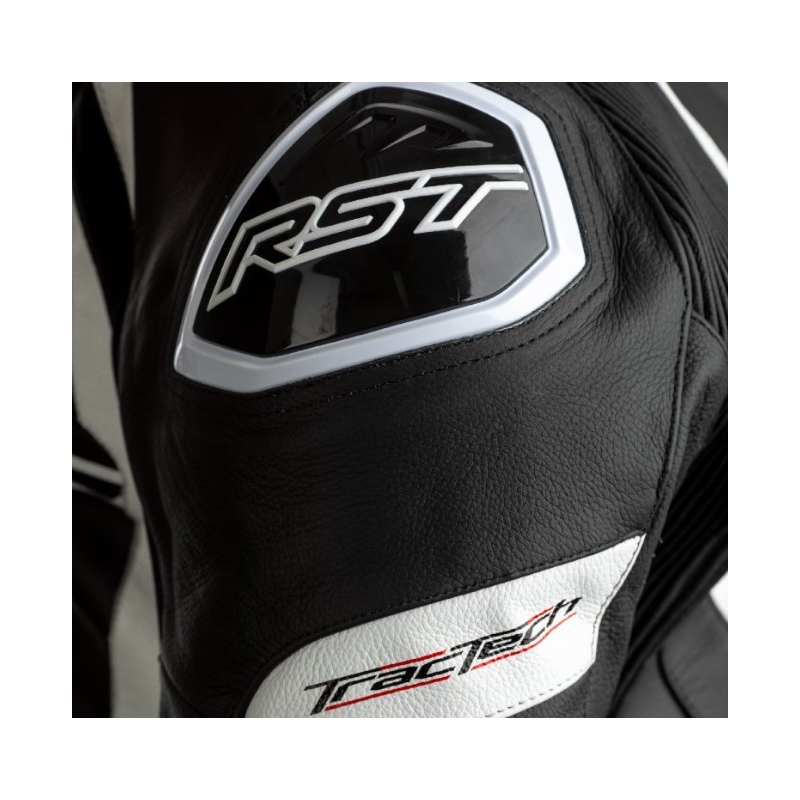 RST Tractech Evo 4 CE schwarz und weiß einteiliger Motorradanzug Ausverkauf