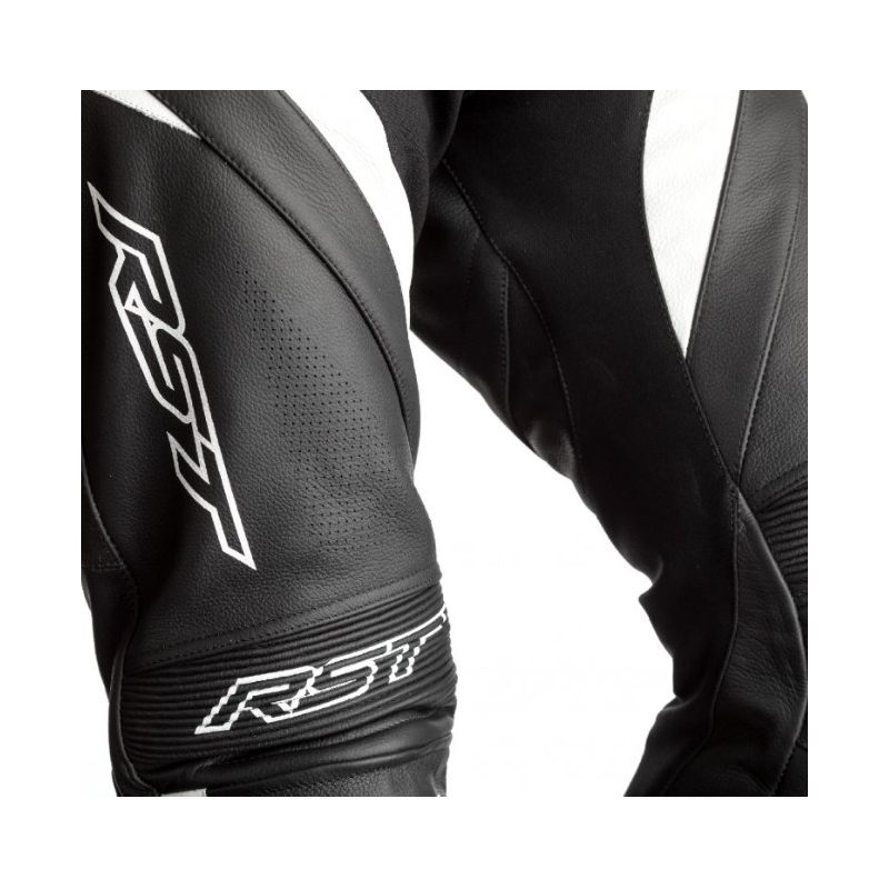 RST Tractech Evo 4 CE schwarz und weiß einteiliger Motorradanzug Ausverkauf