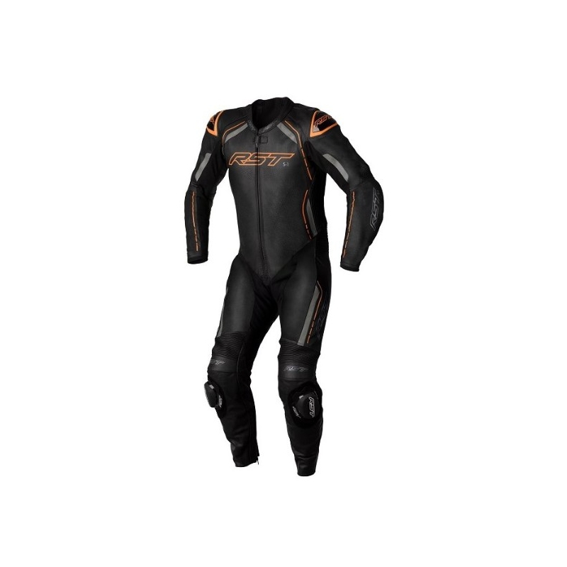 Einteiliger Motorradanzug RST S1 CE schwarz-grau-fluorange Ausverkauf