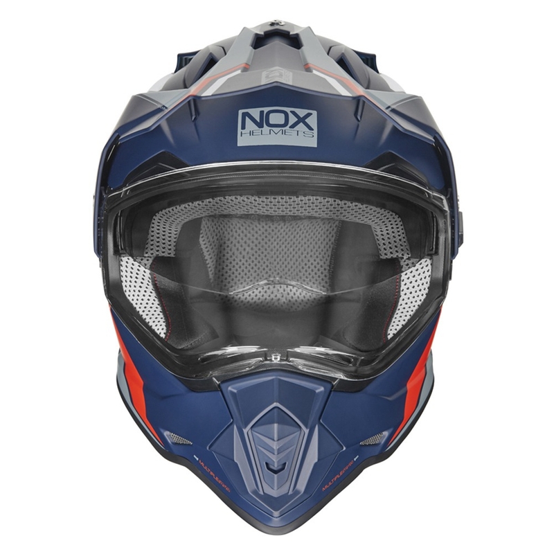 Endurohelm NOX N312 BLOCK 2022 grau-weiß-rot-blau