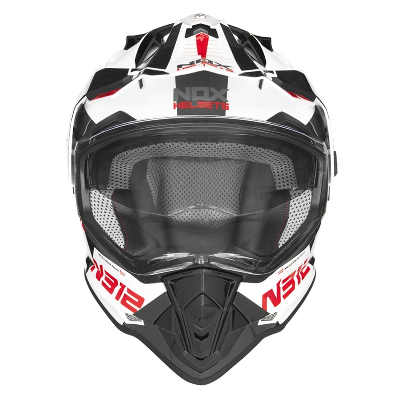 Endurohelm NOX N312 EXTEND 2022 rot-grau-weiß Ausverkauf
