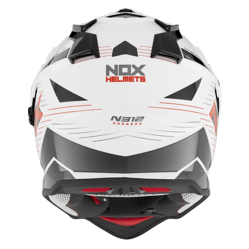 Endurohelm NOX N312 EXTEND 2022 rot-grau-weiß Ausverkauf
