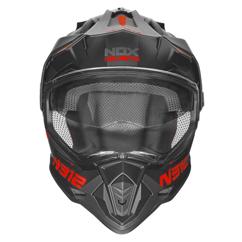 Endurohelm NOX N312 EXTEND 2022 schwarz-grau-rot Ausverkauf