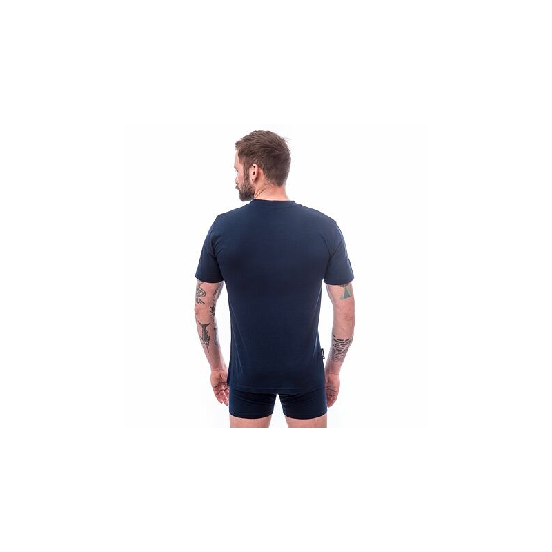 Herren-T-Shirt Sensor Merino Active PT Mountains dunkelblau Ausverkauf