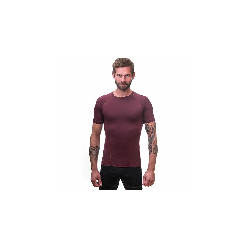 Herren-T-Shirt Sensor Merino Air burgundy Ausverkauf