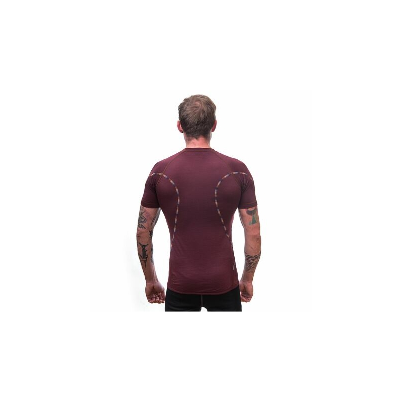 Herren-T-Shirt Sensor Merino Air burgundy Ausverkauf