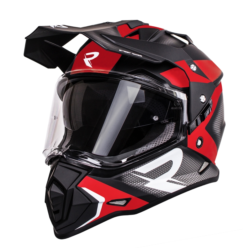 Endurohelm Street Racer Tracker schwarz-rot