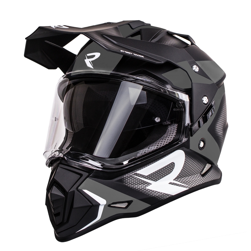 Endurohelm Street Racer Tracker schwarz-grau