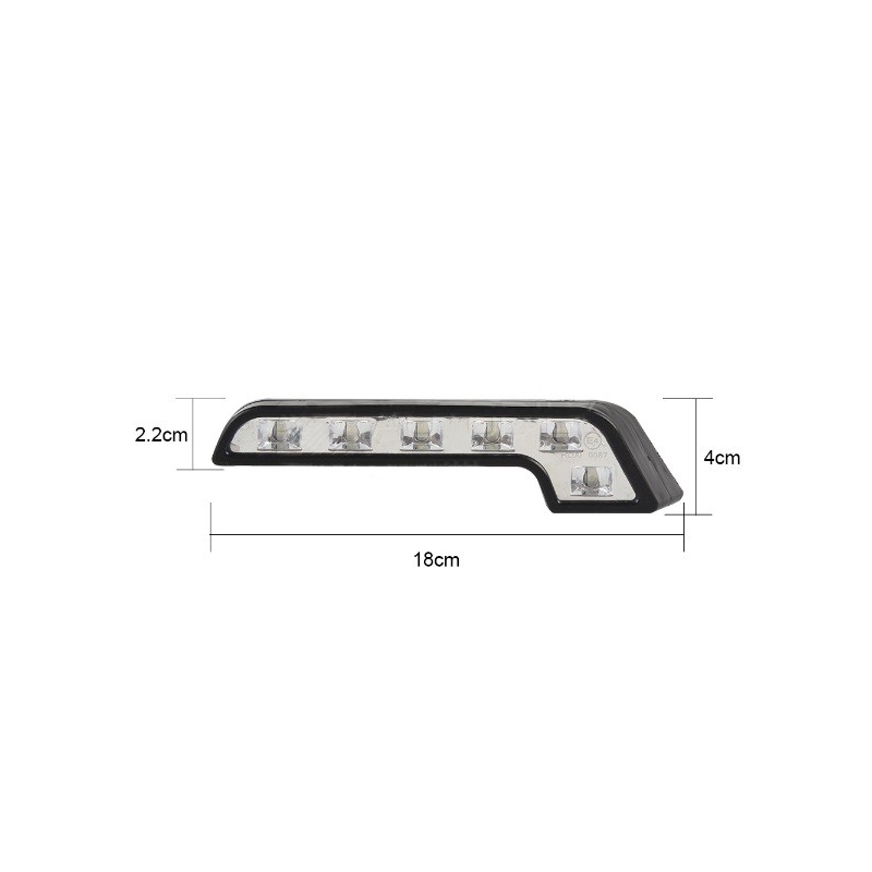 Tagfahrlicht Superlight RL 6 LEDs 400 LM gebogen