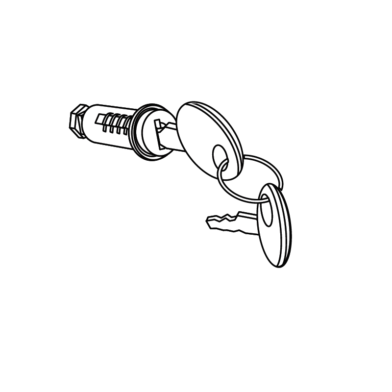 Key + lock kit SHAD for SH23, SH26, SH29, SH33, SH34, SH39, SH40, SH44, SH45, SH46, SH47 and TR41