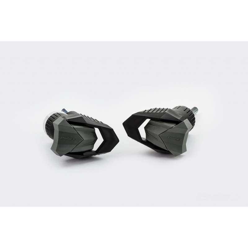 Frame sliders PUIG R19 black with grey rubber Ausverkauf