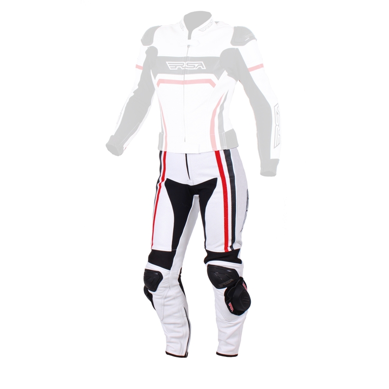 Damen Motorradhose RSA Virus weiß-schwarz-rot Ausverkauf