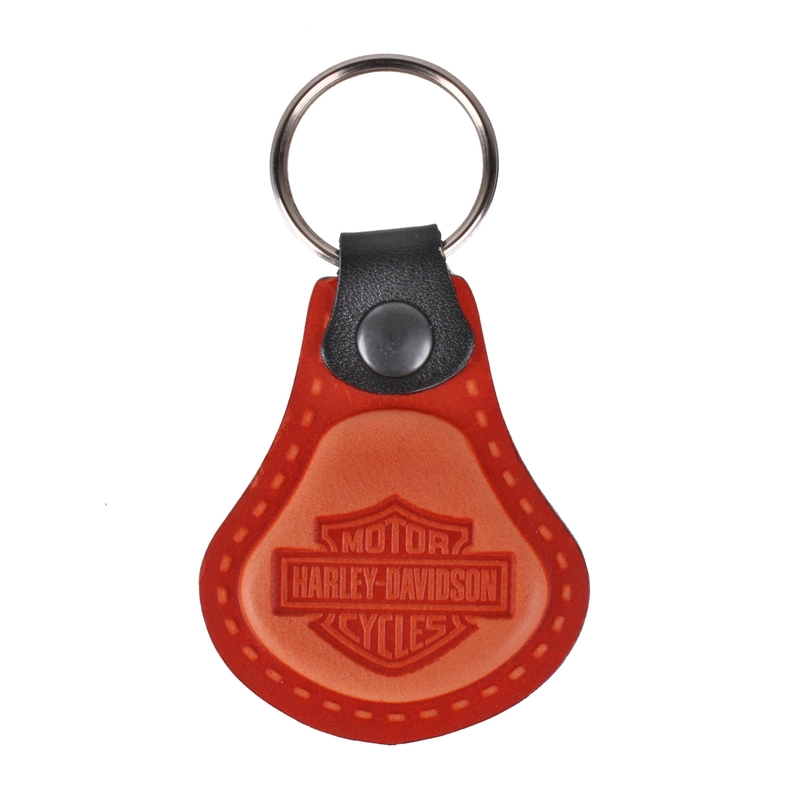 Leder Schlüsselanhänger Harley Davidson orange