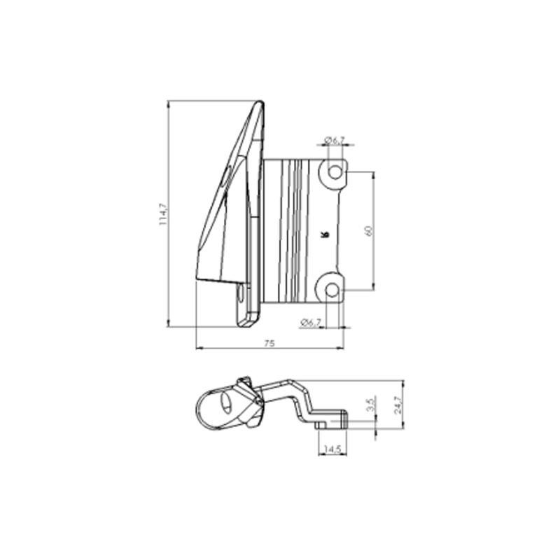 Spiegeladapter PUIG ADAPTADOR DERECHO RETROVISOR HI-TECH I,II,III,G schwarz to fairing