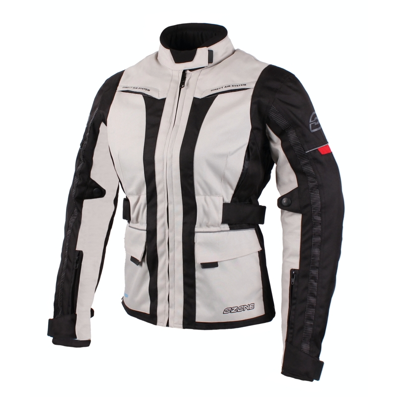 Damen Ozone Madame Grau/Schwarz Motorradjacke Ausverkauf