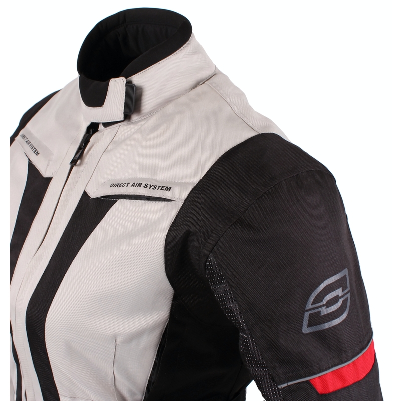 Damen Ozone Madame Grau/Schwarz Motorradjacke Ausverkauf