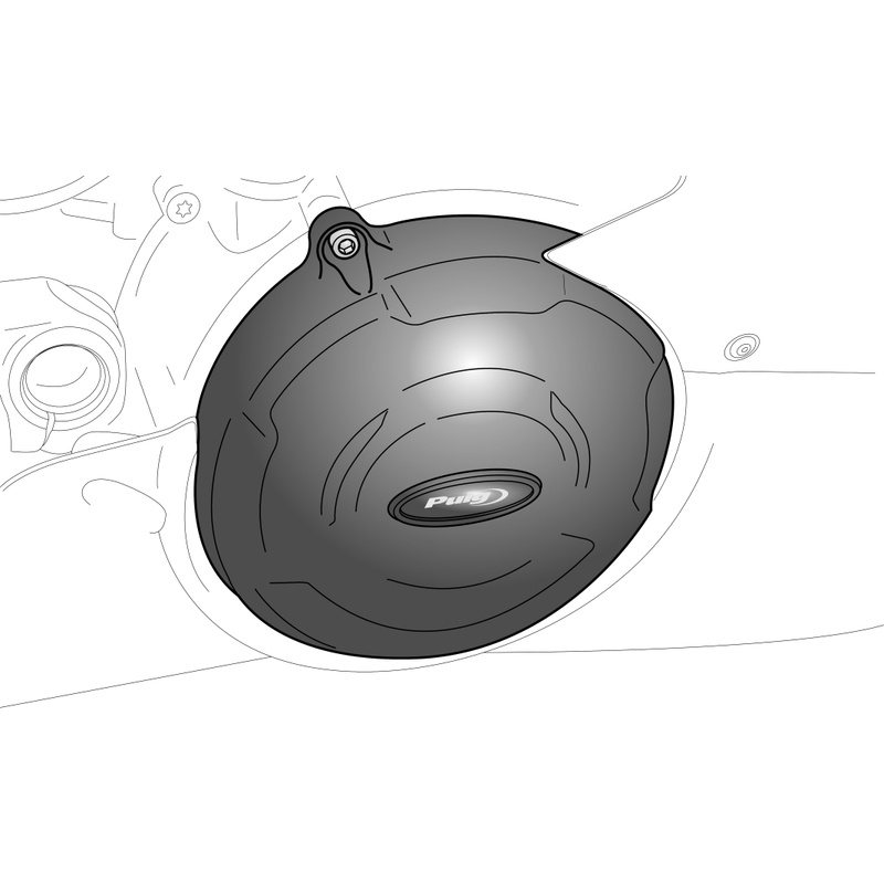 Engine protective covers PUIG schwarz included right, left and alternator caps