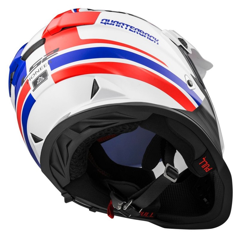 Helm LS2 MX436 Pioneer Quarterback weiß-rot-blau