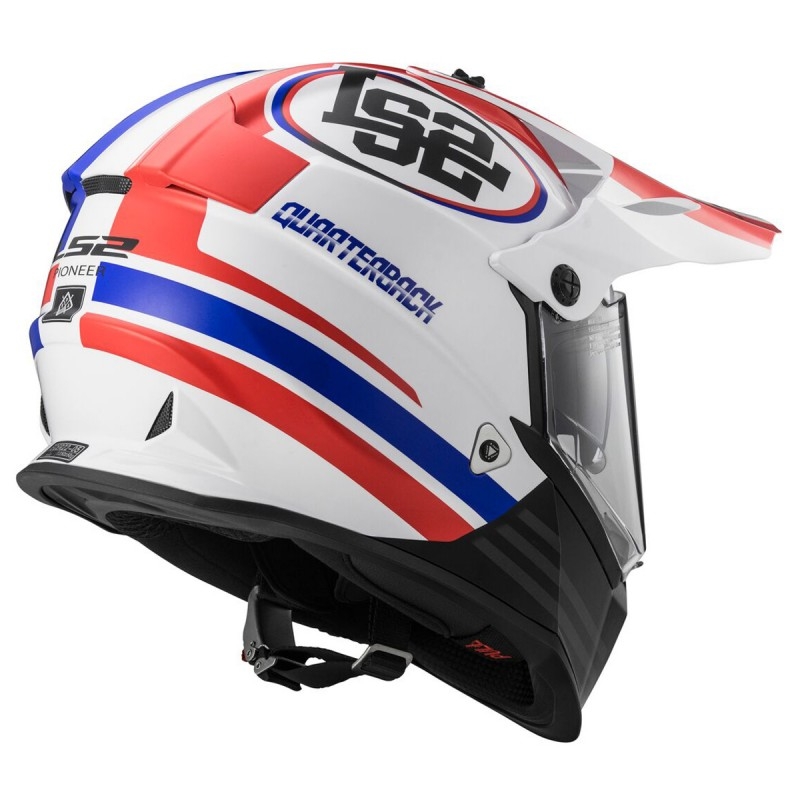 Helm LS2 MX436 Pioneer Quarterback weiß-rot-blau