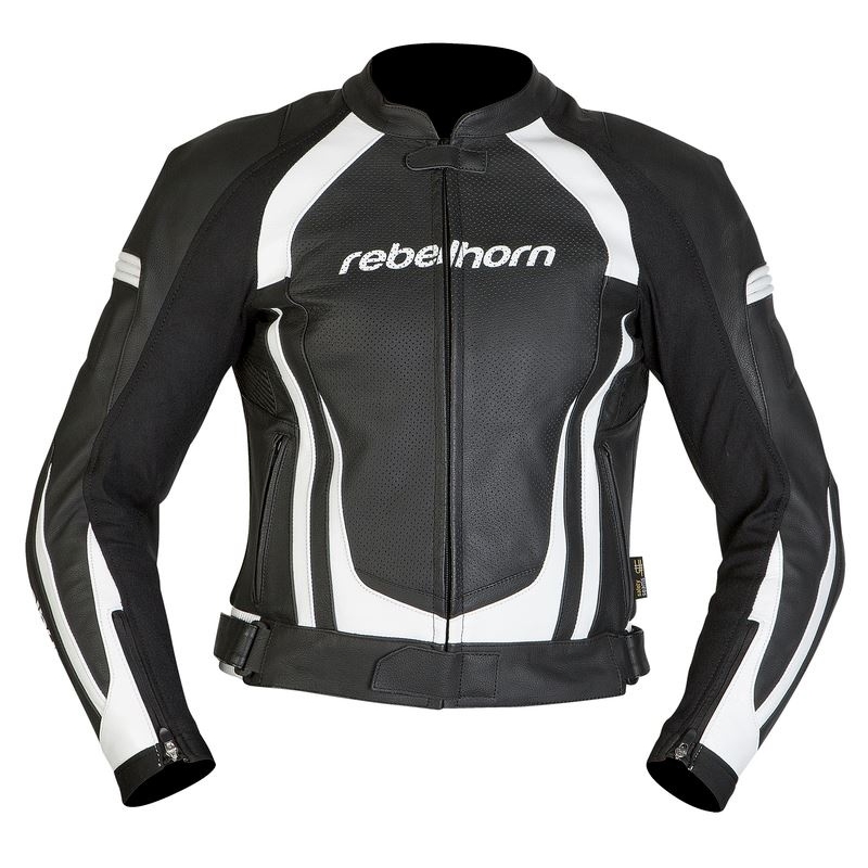 Rebelhorn Piston II schwarz/weiße Motorradjacke