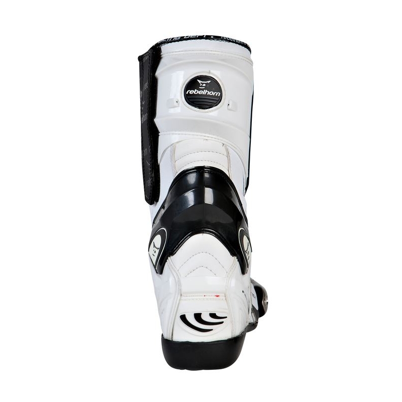 Rebelhorn Lap Weiß und Schwarz Motorradstiefel Ausverkauf