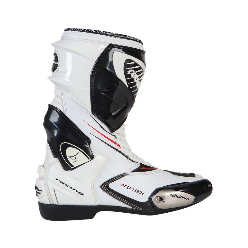 Rebelhorn Lap Weiß und Schwarz Motorradstiefel Ausverkauf