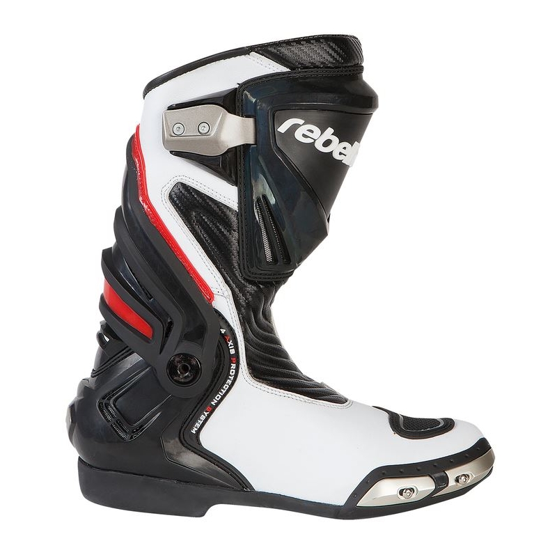 Rebelhorn Rival Weiß und Schwarz Motorradstiefel Ausverkauf