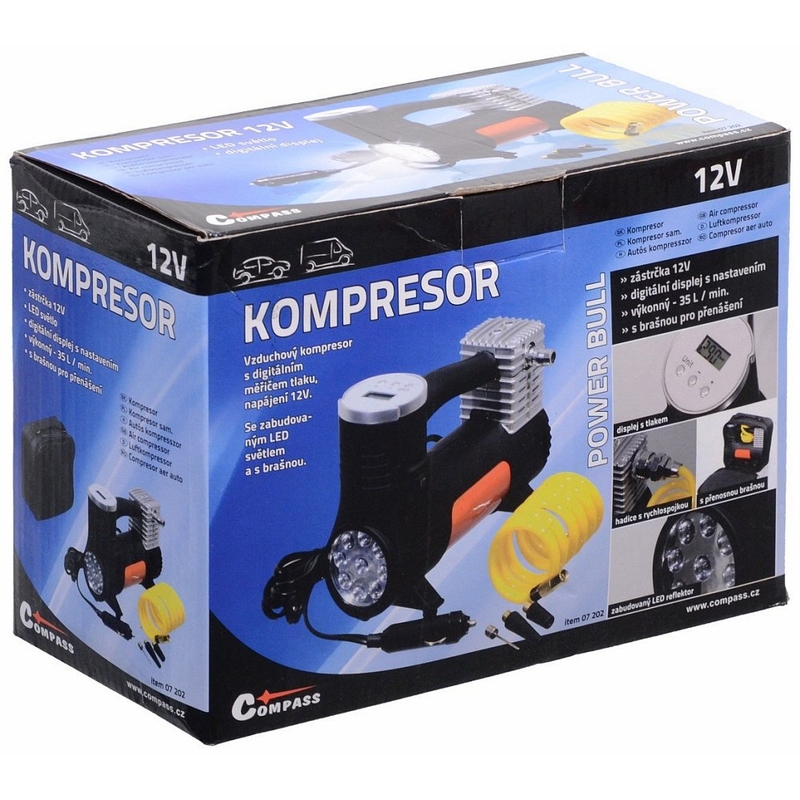 Kompressor 12V POWER BULL digital mit Licht