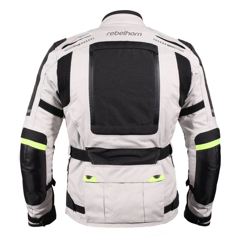 Motorradjacke Rebelhorn Hiker Pro grau-schwarz-fluo gelb