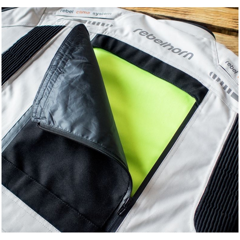Women's moto jacket Rebelhorn Hiker Pro grau-schwarz-fluo gelb Ausverkauf