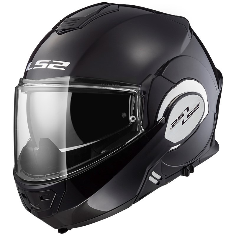 Klappbarer Motorradhelm LS2 FF399 Valiant glänzend schwarz Ausverkauf