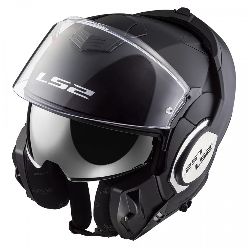 Klappbarer Motorradhelm LS2 FF399 Valiant glänzend schwarz Ausverkauf