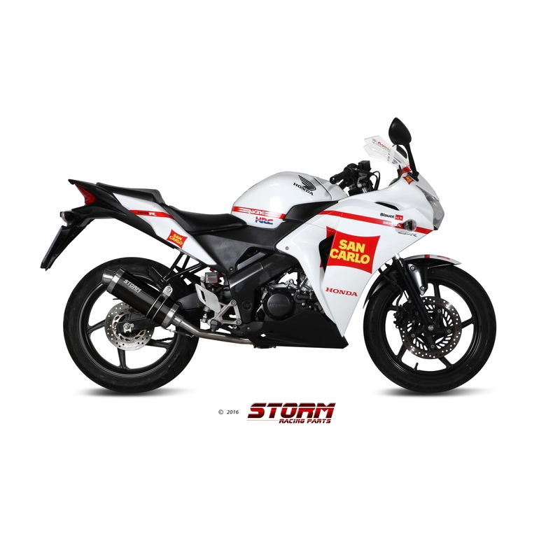 Auspuff komplett 1x1 STORM OVAL Steel black für HONDA CBR 125 R 2011-2019