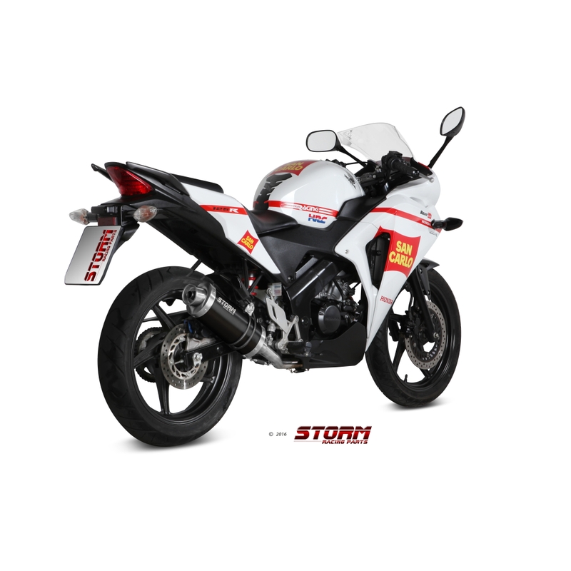 Auspuff komplett 1x1 STORM OVAL Steel black für HONDA CBR 125 R 2011-2019
