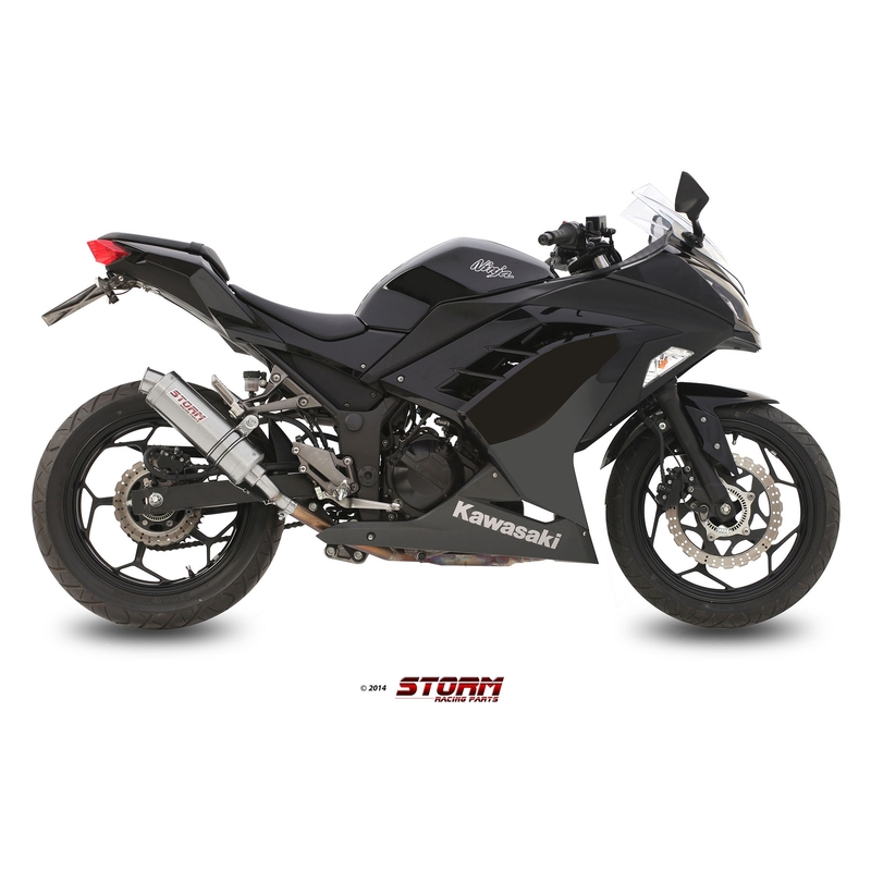 Auspuffendstück STORM GP Edelstahl für KAWASAKI Z 300 2015-2016, KAWASAKI EX Ninja 300 2013-2016