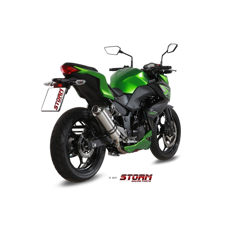 Auspuffendstück STORM GP Edelstahl für KAWASAKI Z 300 2015-2016, KAWASAKI EX Ninja 300 2013-2016