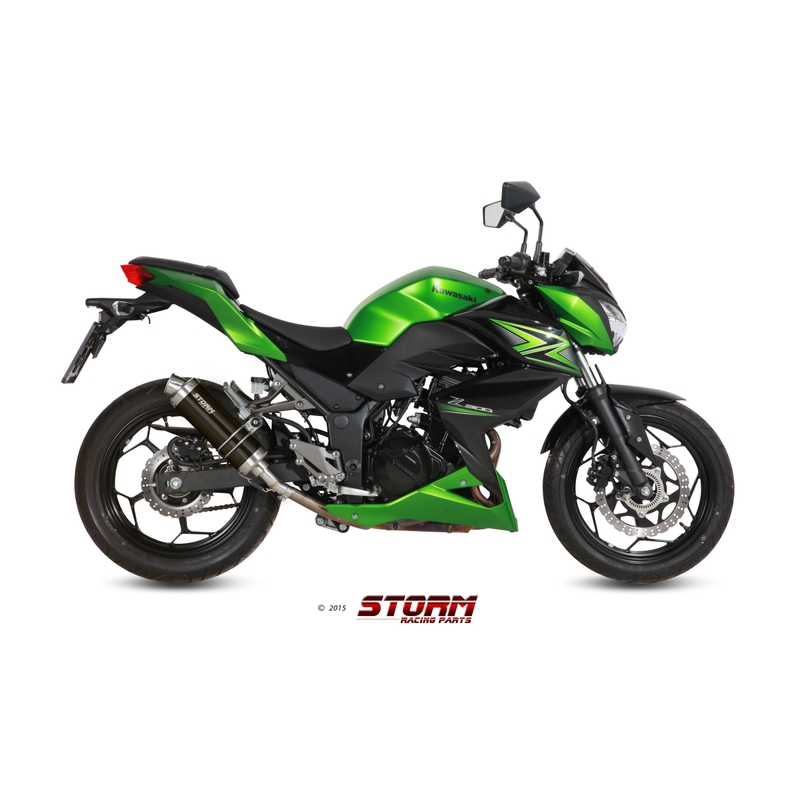 Auspuffendstück STORM GP Steel black für KAWASAKI Z 300 2015-2016, KAWASAKI EX Ninja 300 2013-2016