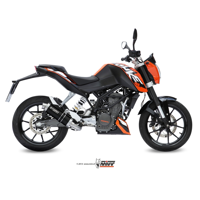 Auspuff komplett 1x1 STORM GP Steel black für KTM Duke 125 2011-2016, KTM Duke 200 2012-2014